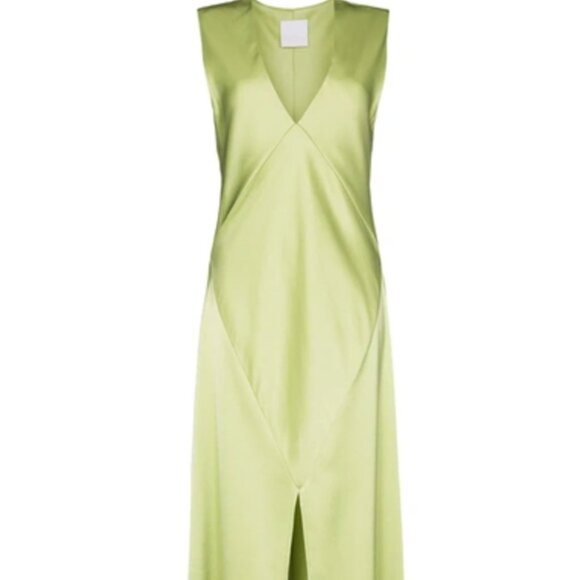 NWT Paris Georgia Bettina Silk Maxi Dress Pistachio Green Size S - Picture 1 of 6